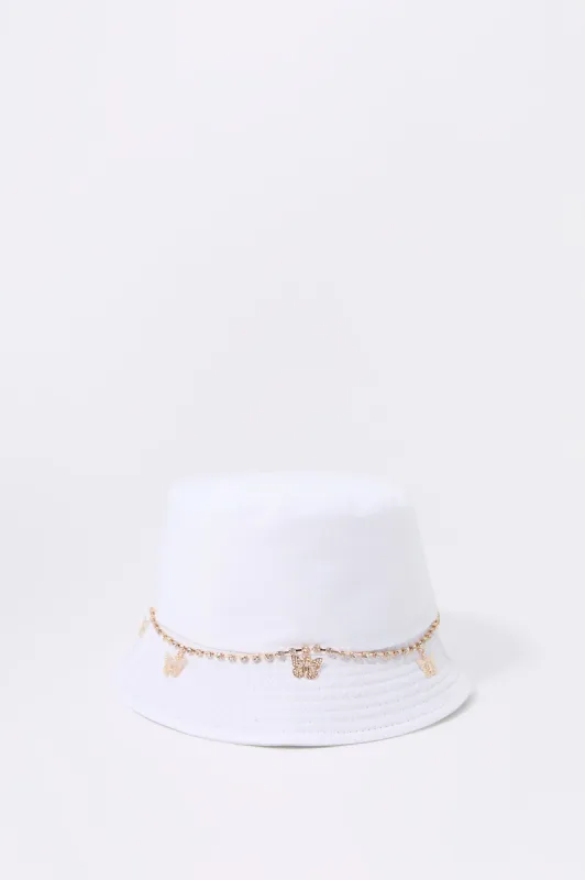 Chapeau cloche avec chaîne à breloque Papillon en pierres du Rhin sold by Urban Planet