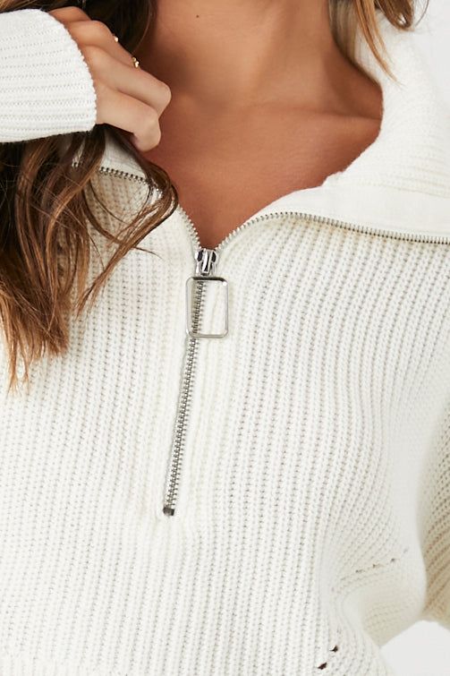 Half Zip Ribbed Knit Sweater sold by Urban Planet product image thumbnail 5