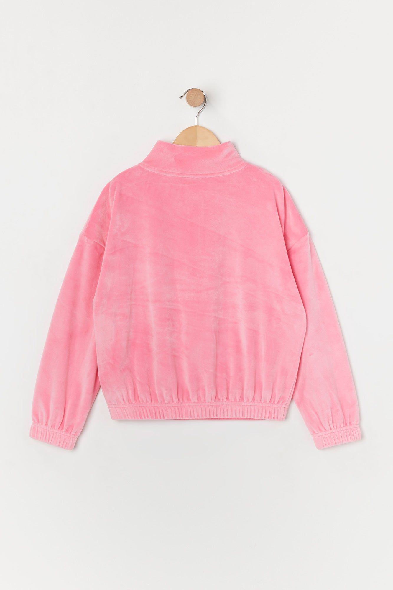 Girls Rhinestone Princess Velour Half Zip Sweatshirt sold by Urban Planet product image thumbnail 2