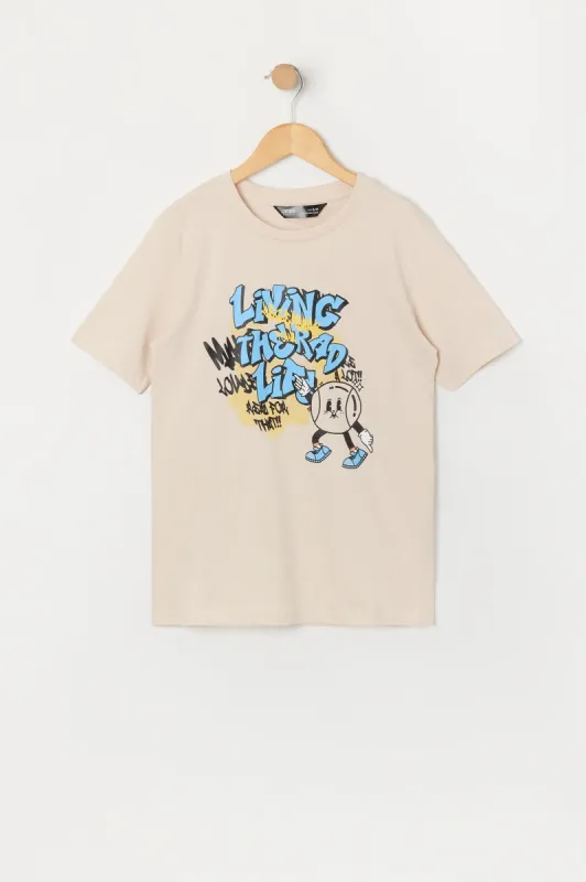 T-shirt à imprimé Living the Rad Life pour garçon sold by Urban Planet