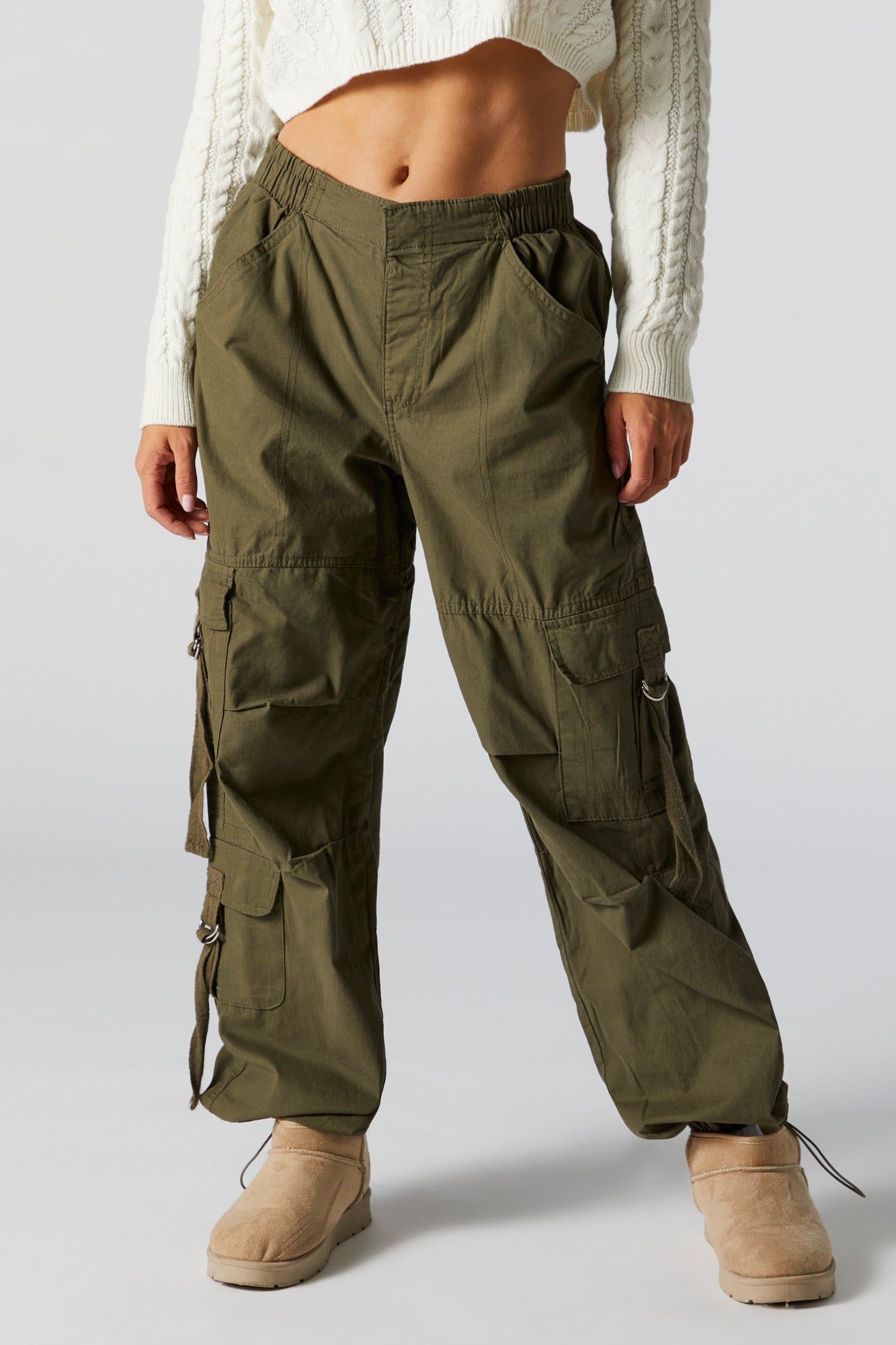 Green Multi Cargo Parachute Pant sold by Urban Planet product image thumbnail 3