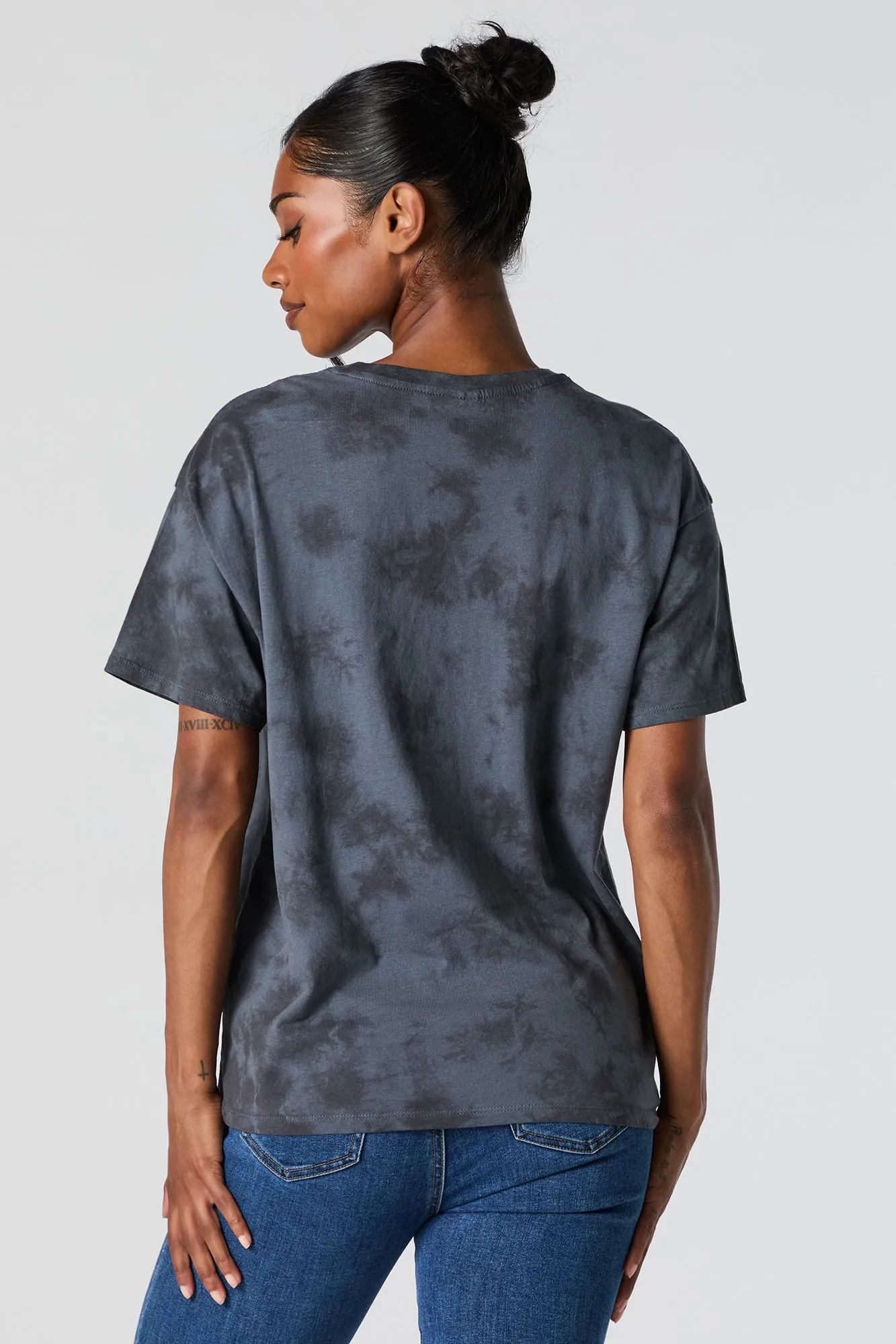 Good Energy Graphic Tie Dye Boyfriend T-Shirt sold by Urban Planet product image thumbnail 3