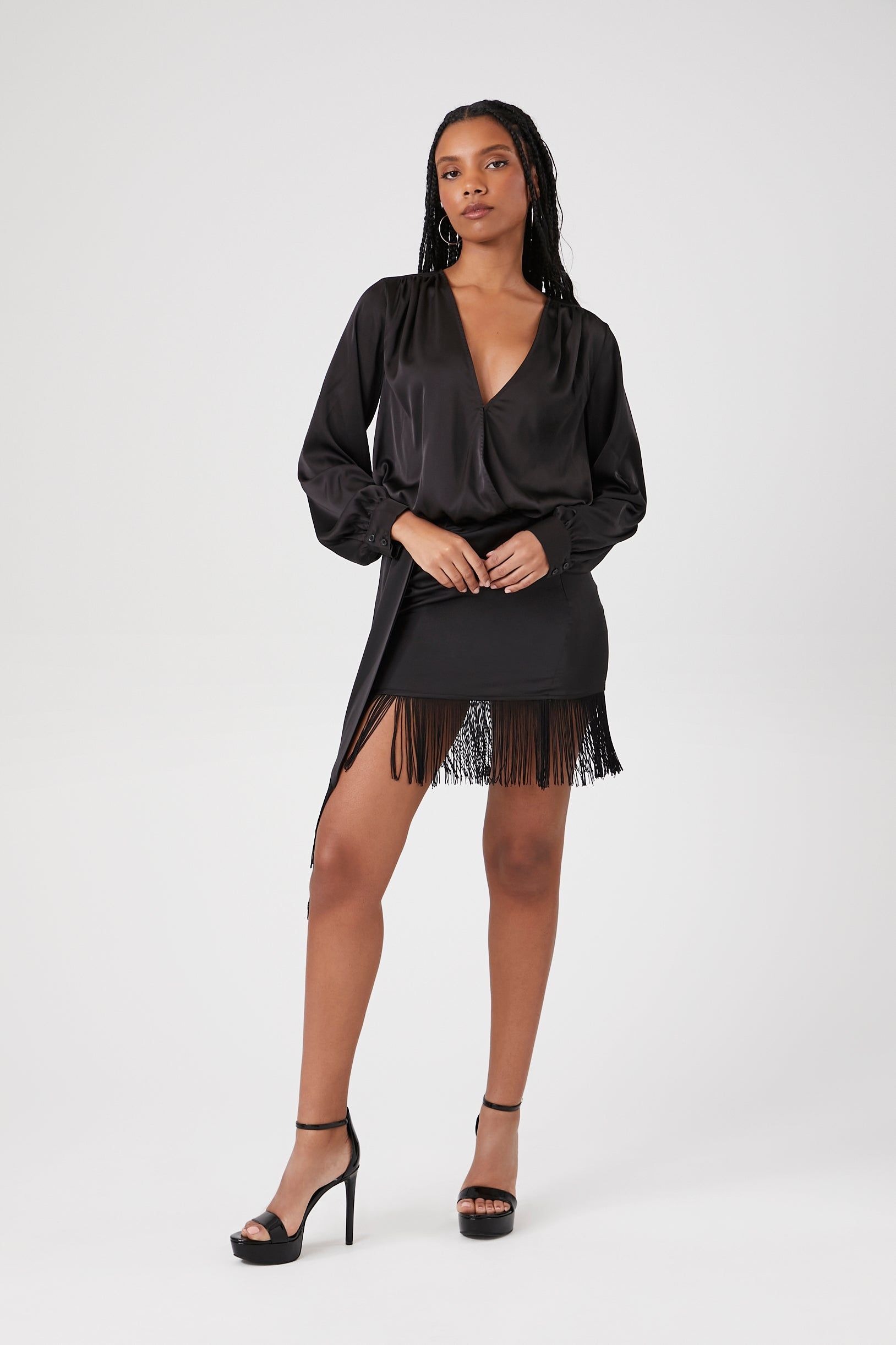 Satin Surplice Bodysuit sold by Urban Planet product image thumbnail 5