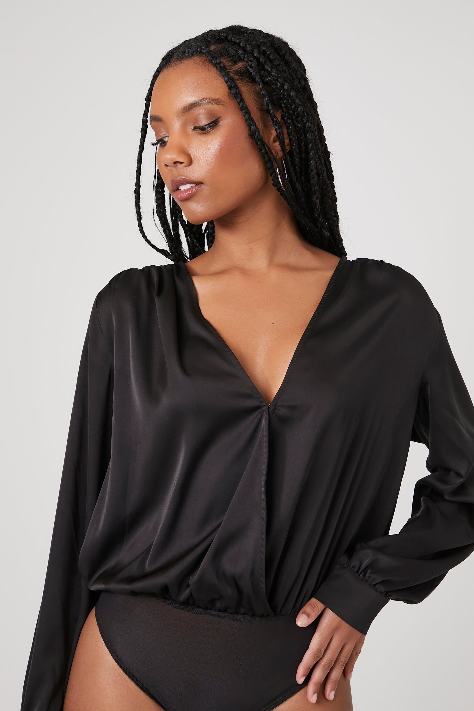 Satin Surplice Bodysuit sold by Urban Planet product image thumbnail 4