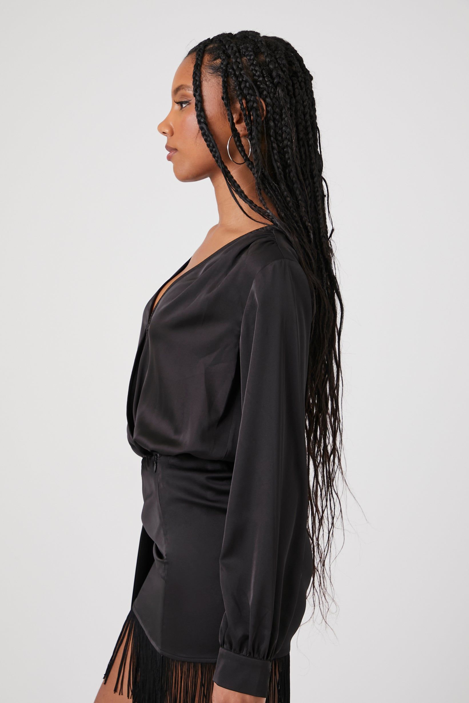 Satin Surplice Bodysuit sold by Urban Planet product image thumbnail 3