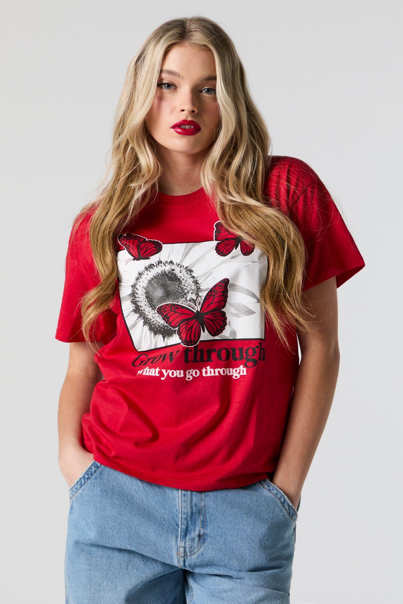 Grow Through Graphic Boyfriend T-Shirt sold by Urban Planet product image thumbnail 2