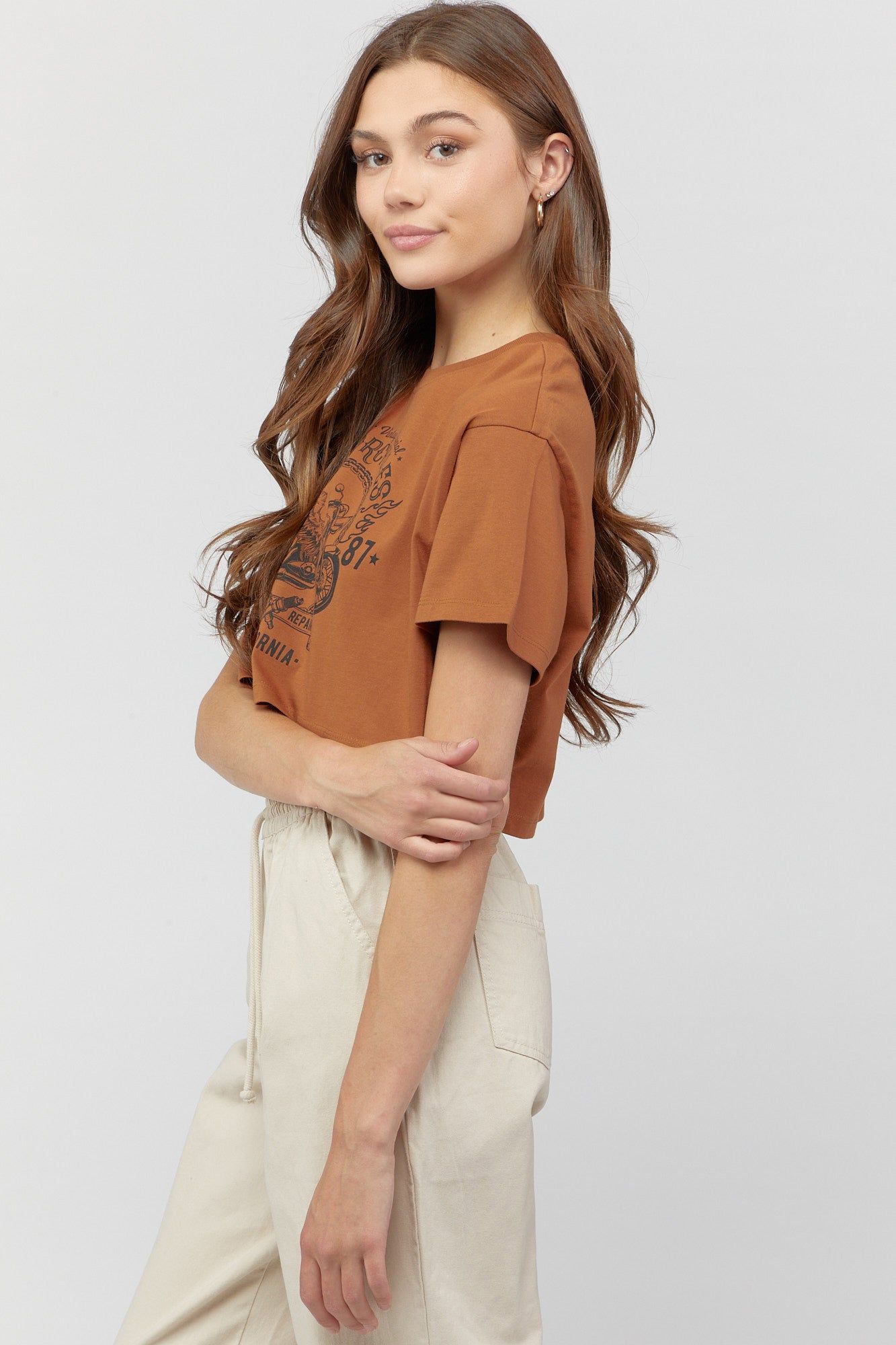 Motorcycle Graphic Cropped T-Shirt sold by Urban Planet product image thumbnail 3