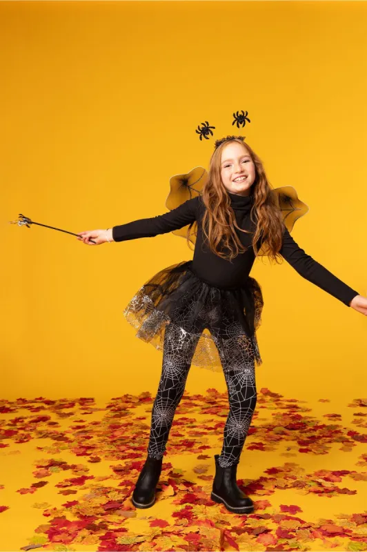 Girls Cobweb Print Halloween Legging sold by Urban Planet
