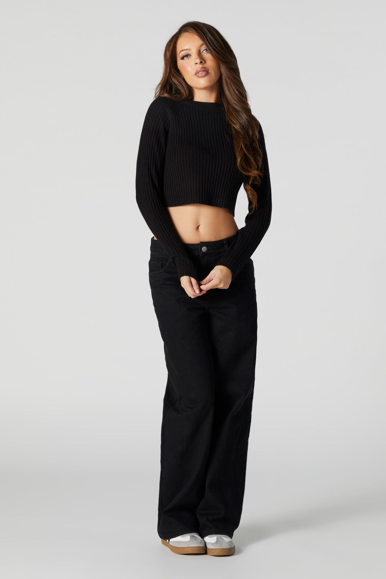 Ribbed Knit Cropped Sweater sold by Urban Planet product image thumbnail 3