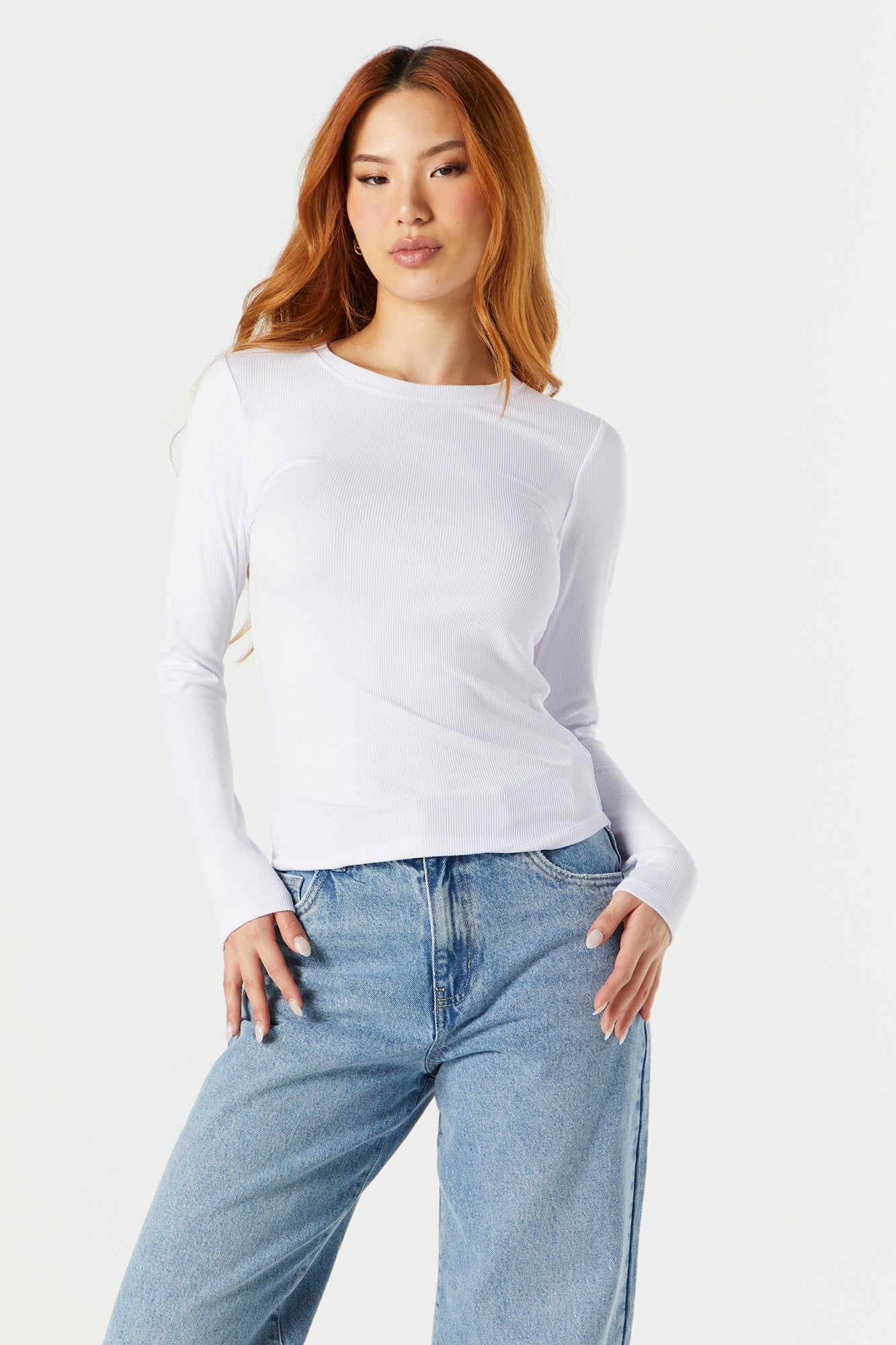 Ribbed Crewneck Long Sleeve Top sold by Urban Planet product image thumbnail 7