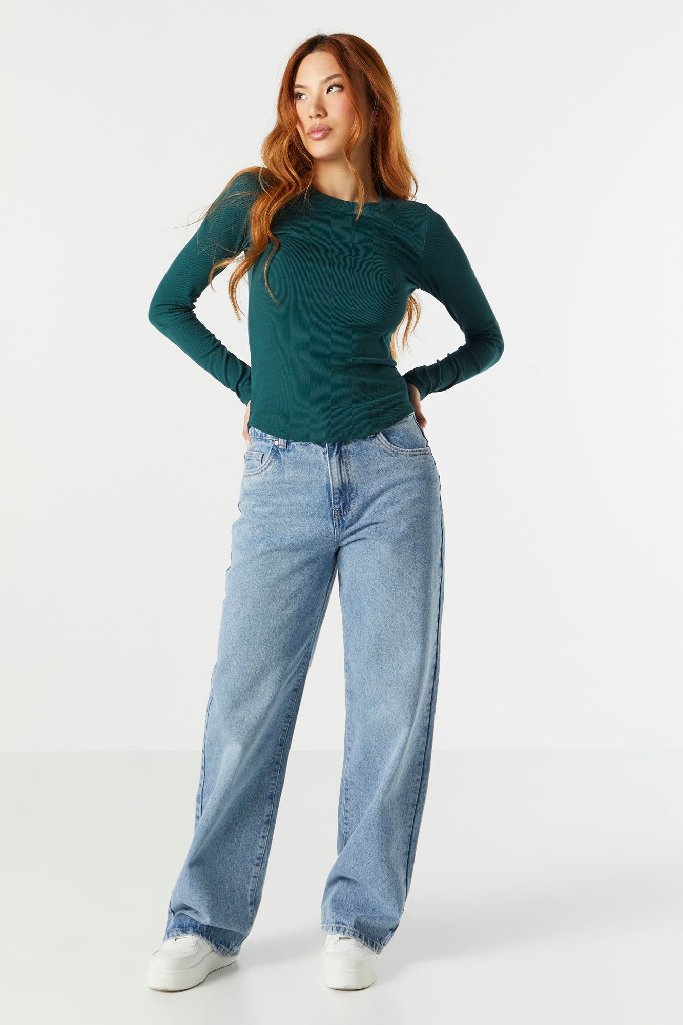 Ribbed Crewneck Long Sleeve Top sold by Urban Planet product image thumbnail 12