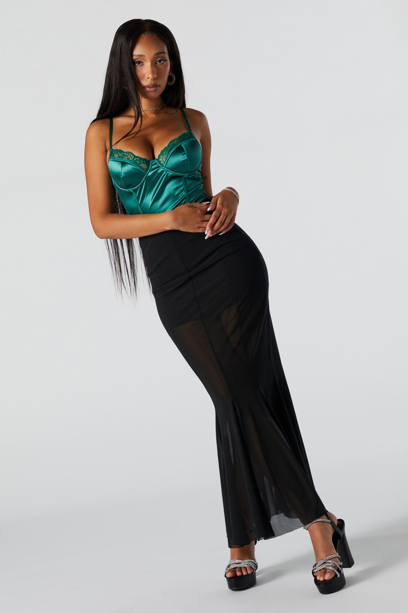 Maillot-corset en satin avec liséré de dentelle sold by Urban Planet product image thumbnail 5