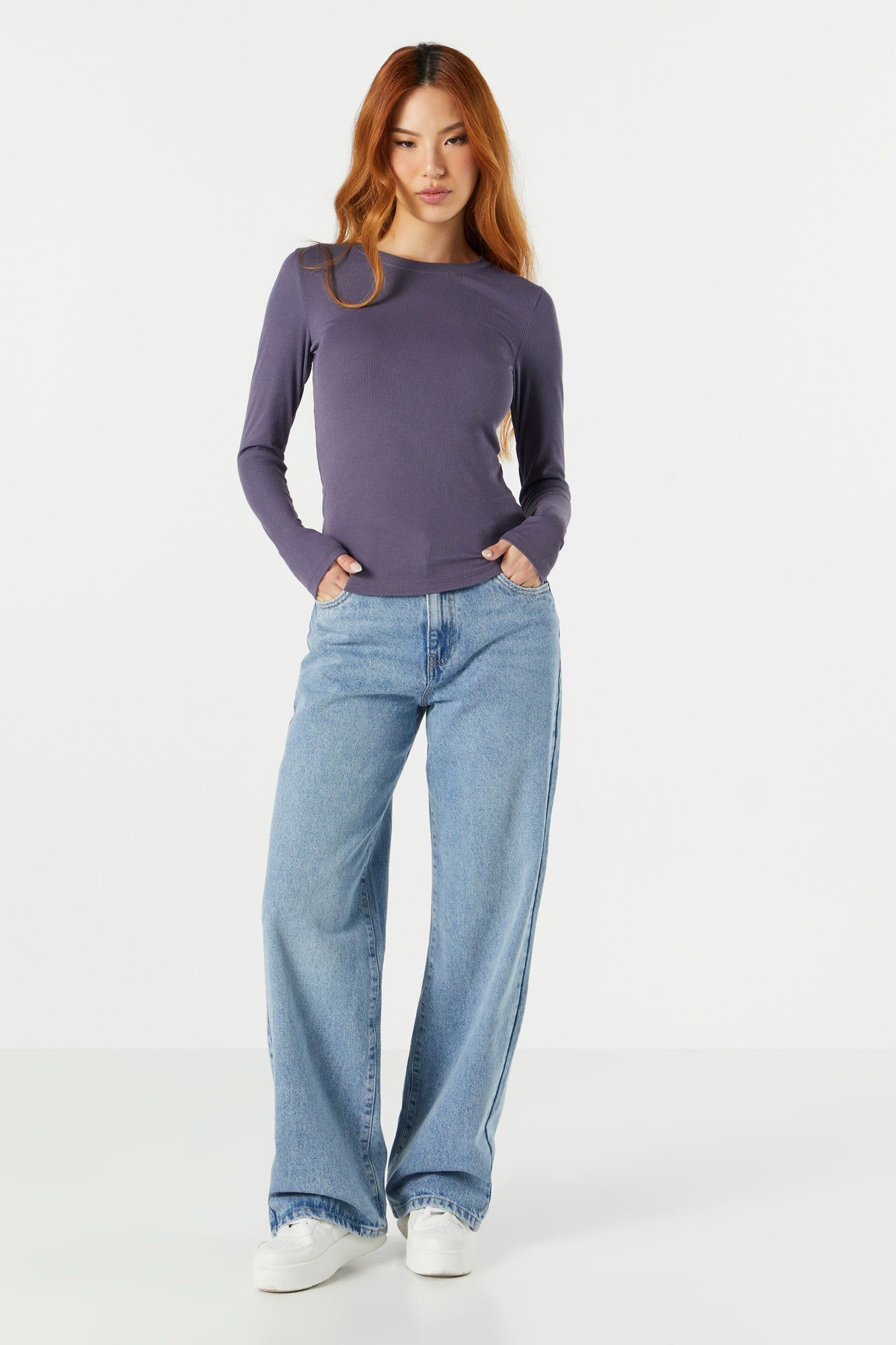 Ribbed Crewneck Long Sleeve Top sold by Urban Planet product image thumbnail 15