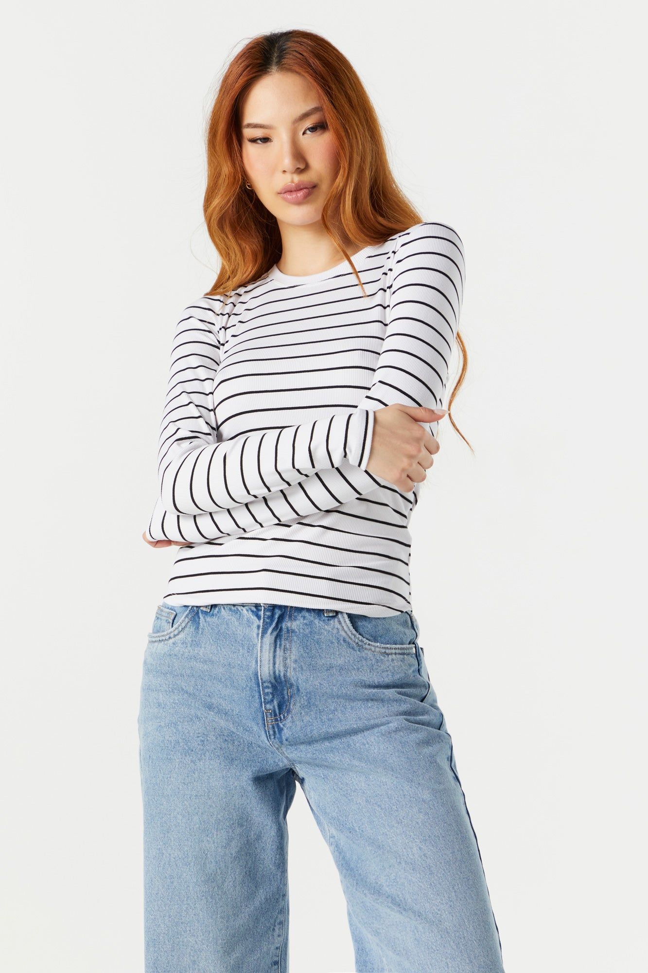 Ribbed Crewneck Long Sleeve Top sold by Urban Planet product image thumbnail 19