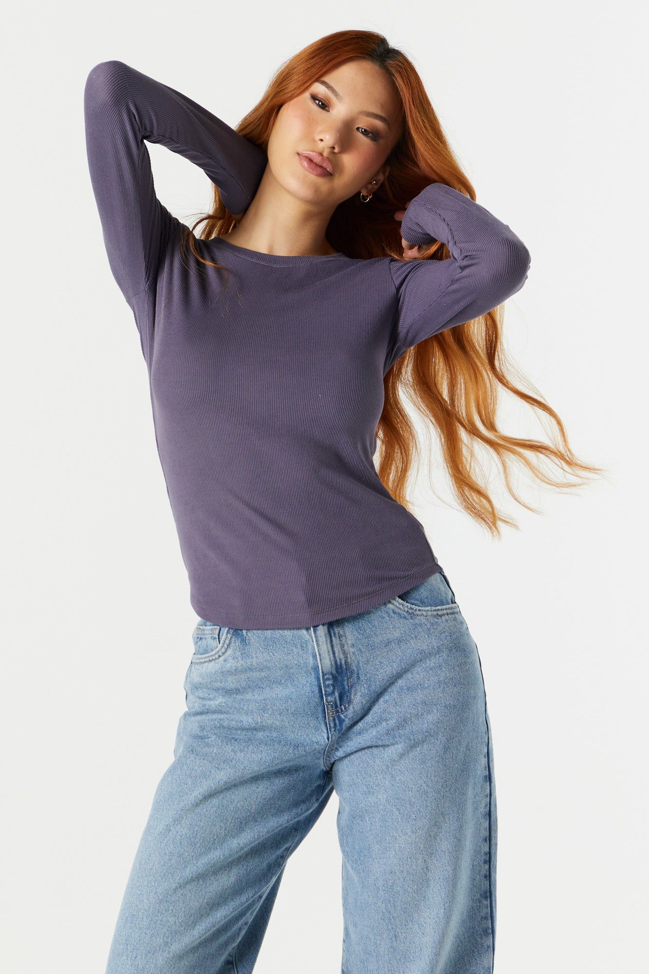 Ribbed Crewneck Long Sleeve Top sold by Urban Planet product image thumbnail 13
