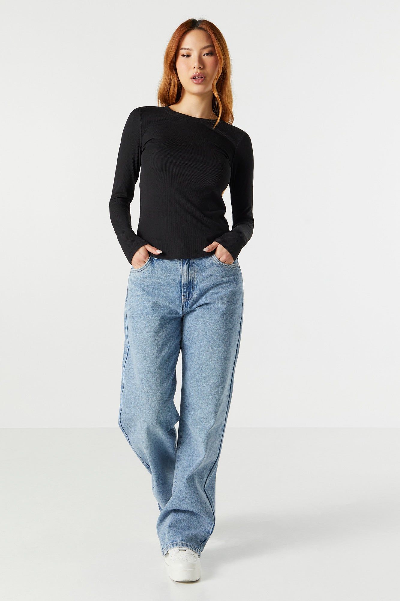 Ribbed Crewneck Long Sleeve Top sold by Urban Planet product image thumbnail 6