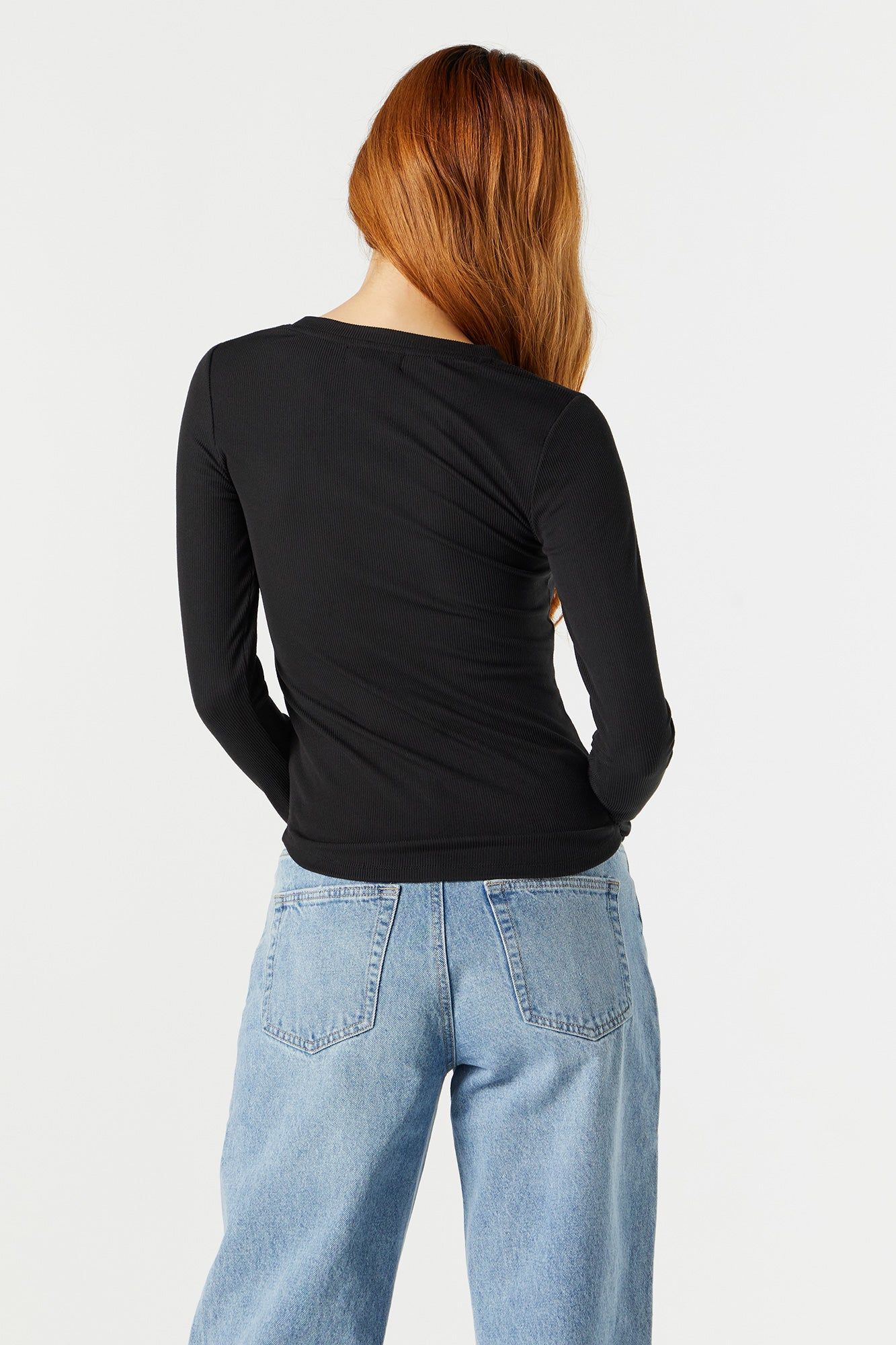 Ribbed Crewneck Long Sleeve Top sold by Urban Planet product image thumbnail 5