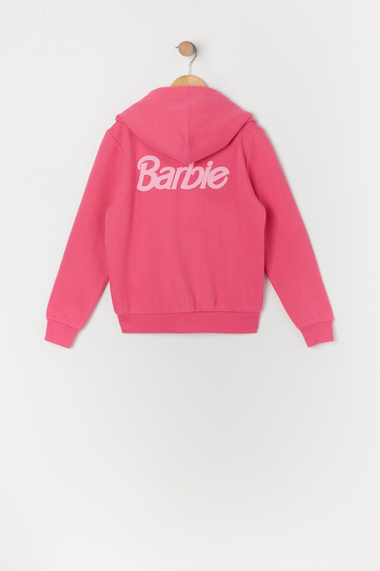 Barbie™ Girls Pink Fleece Zip-Up Hoodie sold by Urban Planet product image thumbnail 2