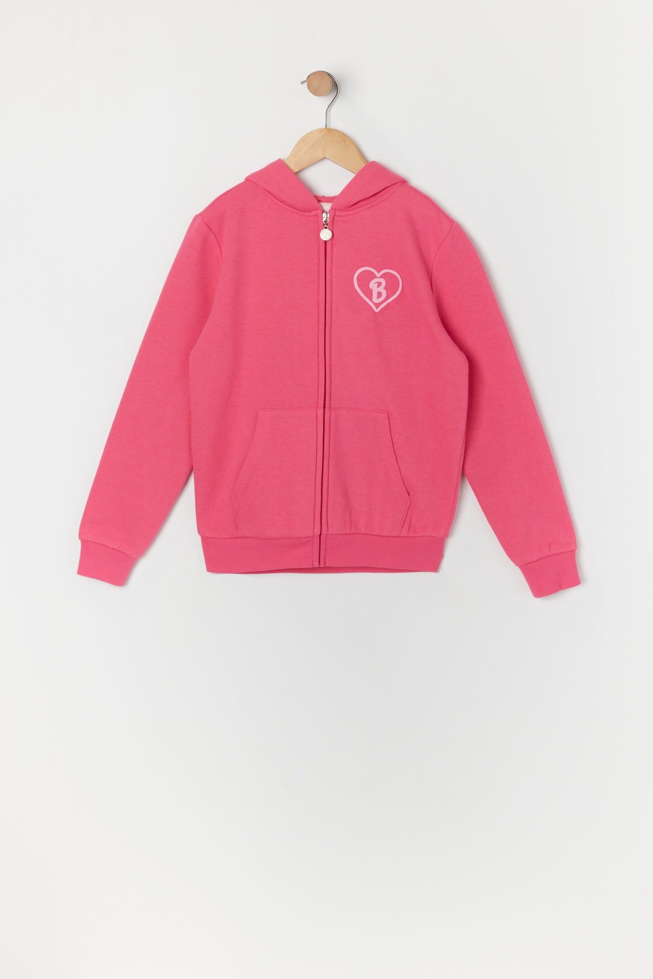 Barbie™ Girls Pink Fleece Zip-Up Hoodie sold by Urban Planet