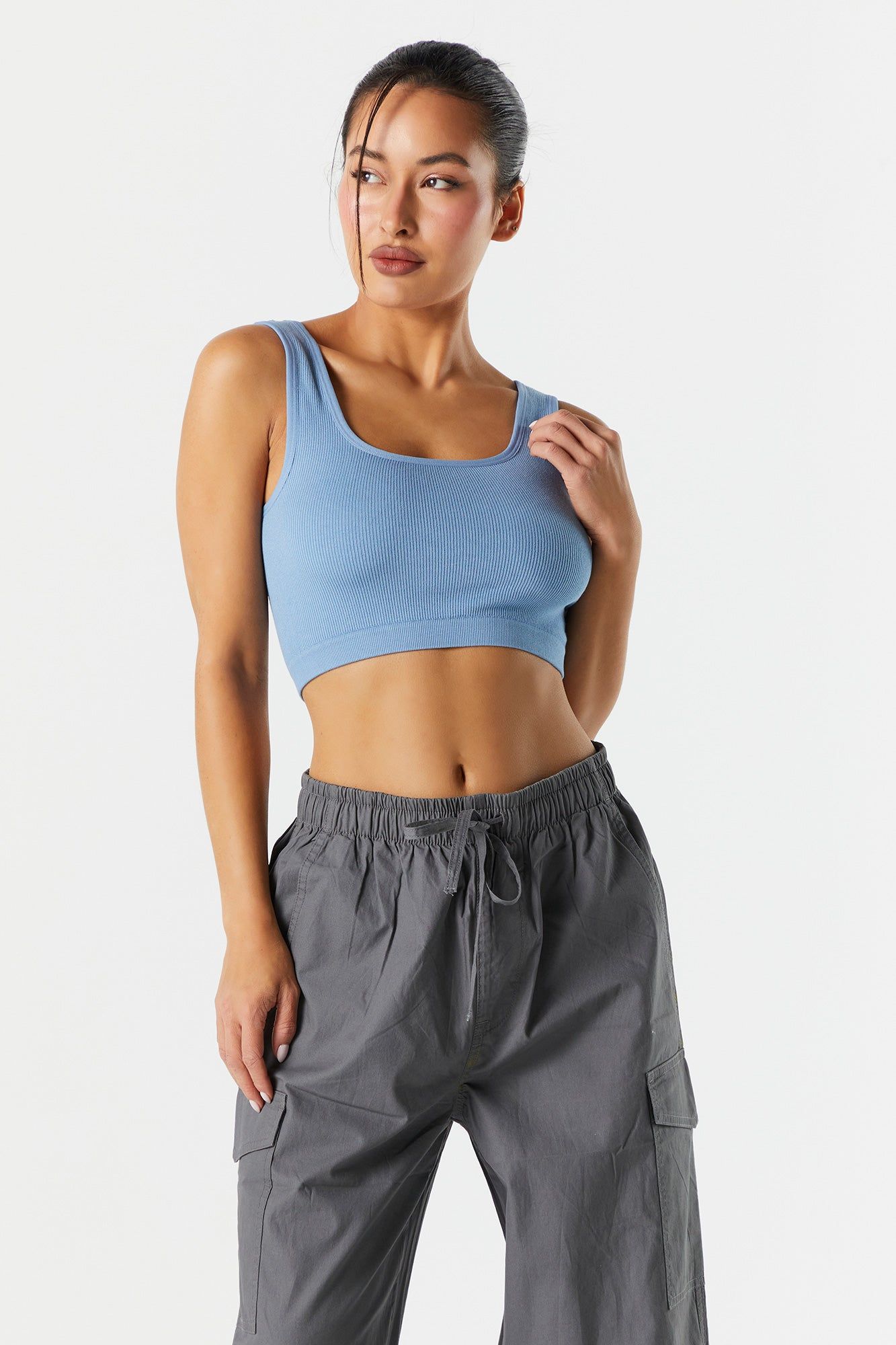 Seamless Cropped Square Neck Tank sold by Urban Planet
