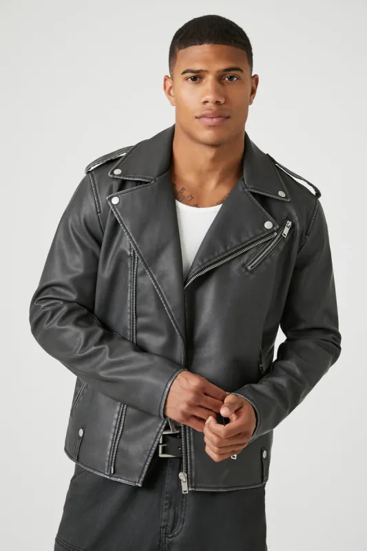 Faux Leather Moto Jacket sold by Urban Planet