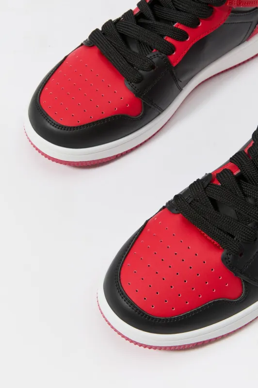 Boys Red Colourblock High Top Sneaker sold by Urban Planet