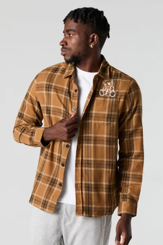 Graphic Plaid Button-Up Top sold by Urban Planet