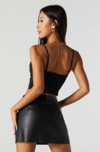 Faux Leather Slit Mini Skirt sold by Urban Planet
