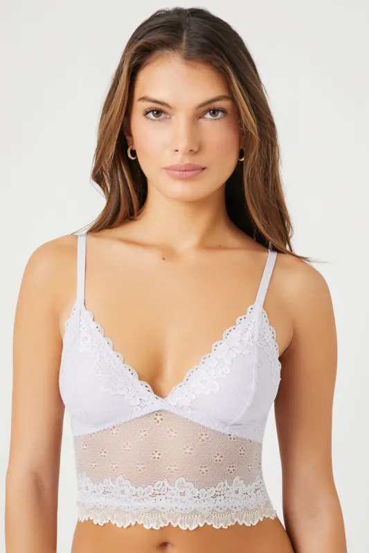 Bralette en dentelle fleurie diaphane sold by Urban Planet