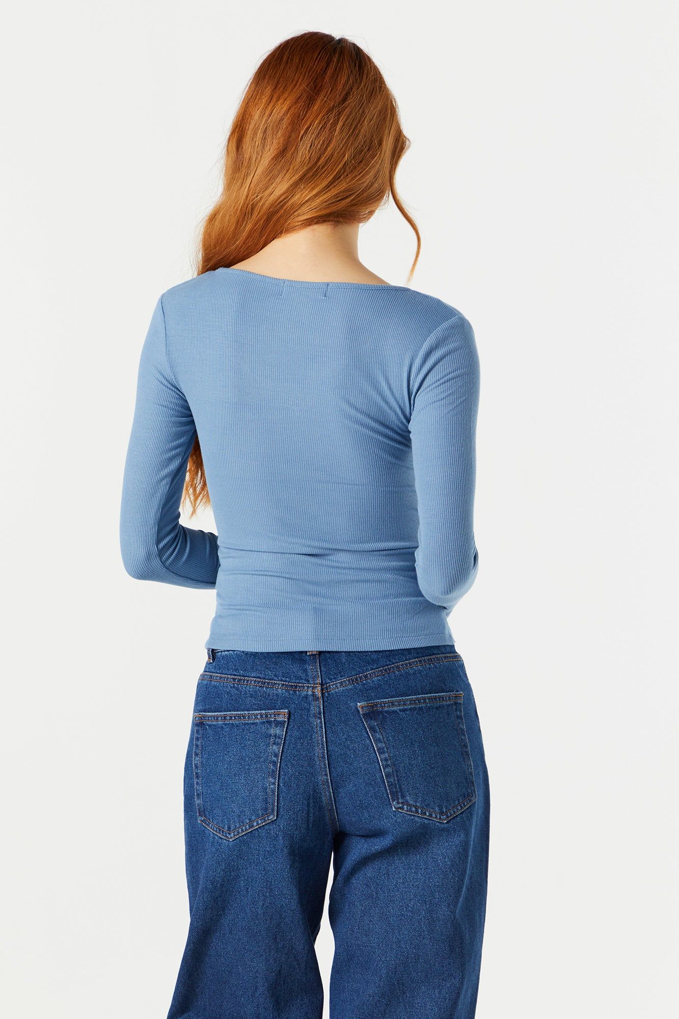 Ribbed Notched Long Sleeve Top sold by Urban Planet product image thumbnail 8