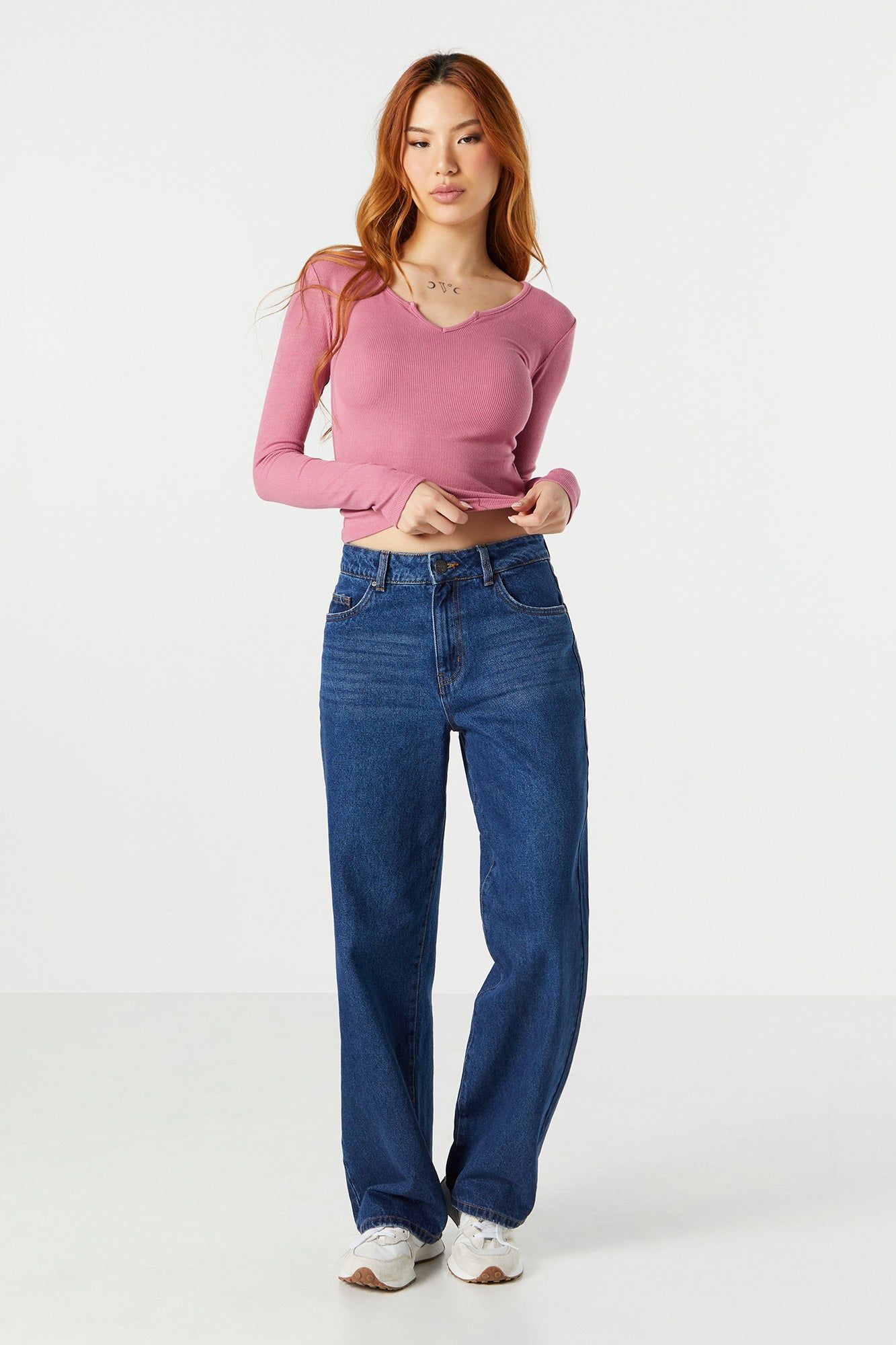 Ribbed Notched Long Sleeve Top sold by Urban Planet product image thumbnail 12