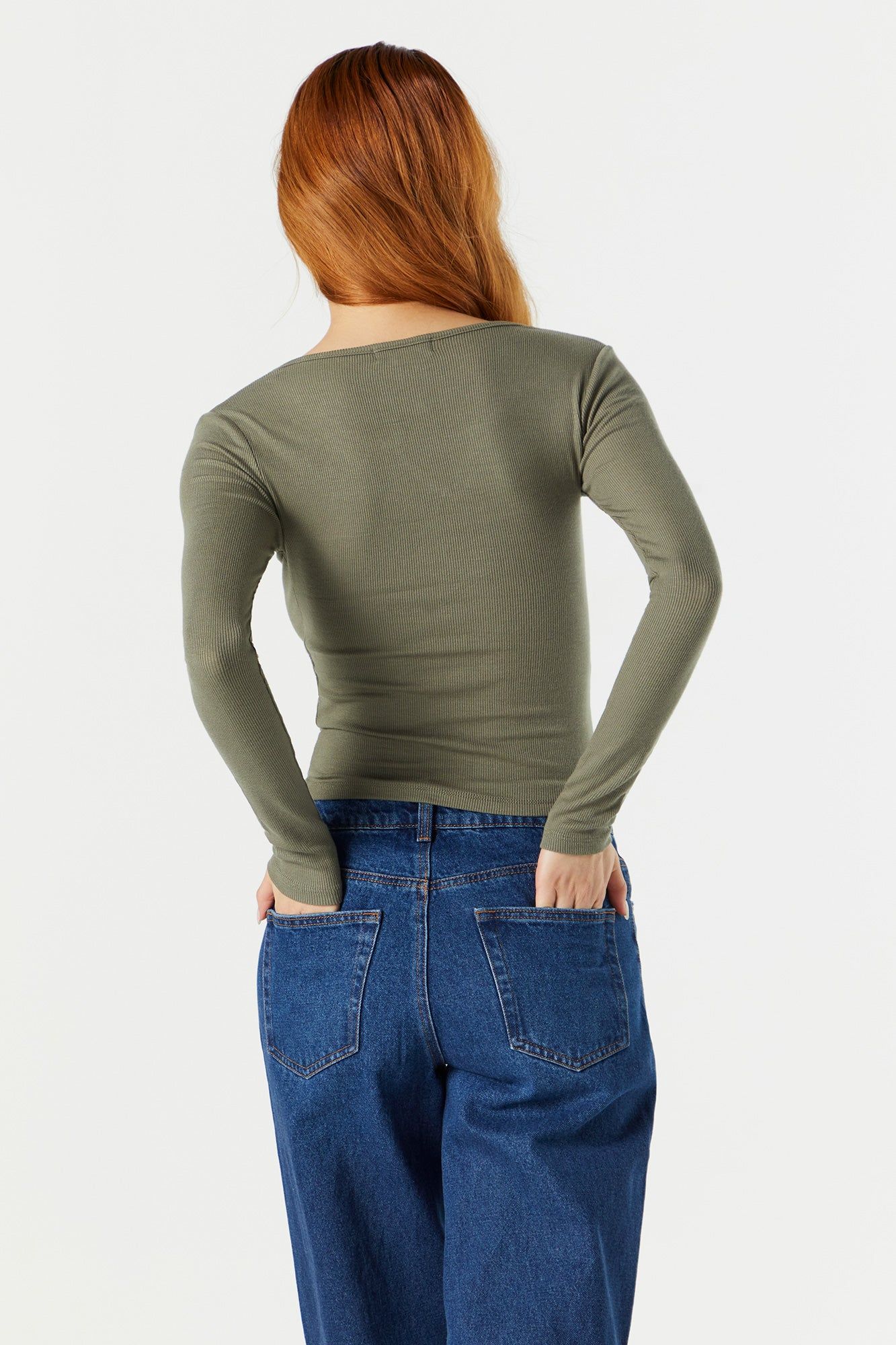 Ribbed Notched Long Sleeve Top sold by Urban Planet product image thumbnail 5