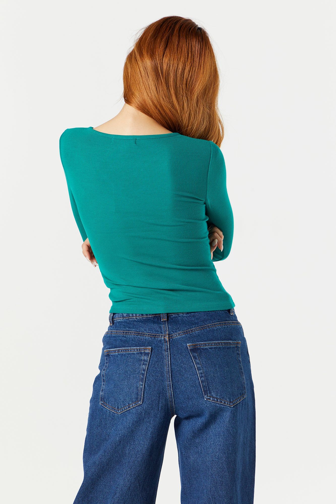 Ribbed Notched Long Sleeve Top sold by Urban Planet product image thumbnail 2