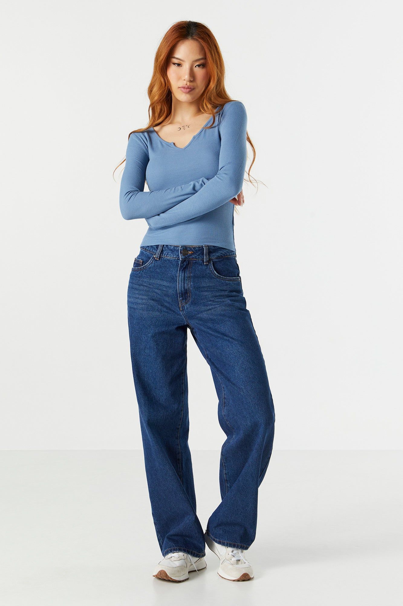 Ribbed Notched Long Sleeve Top sold by Urban Planet product image thumbnail 9