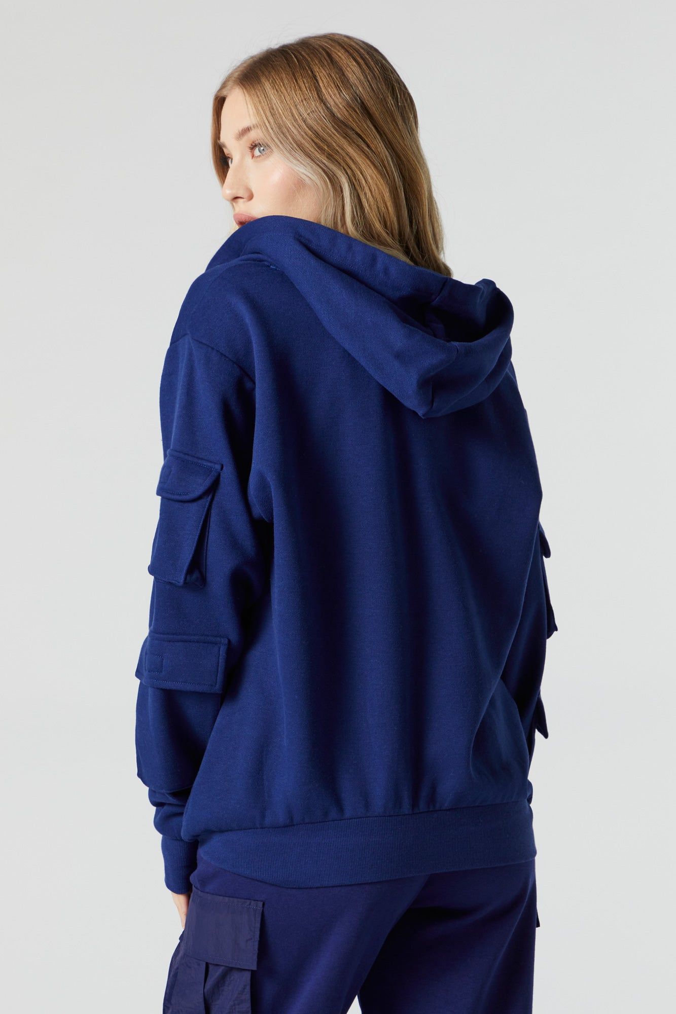 Oversized Cargo Zip-Up Hoodie sold by Urban Planet product image thumbnail 2