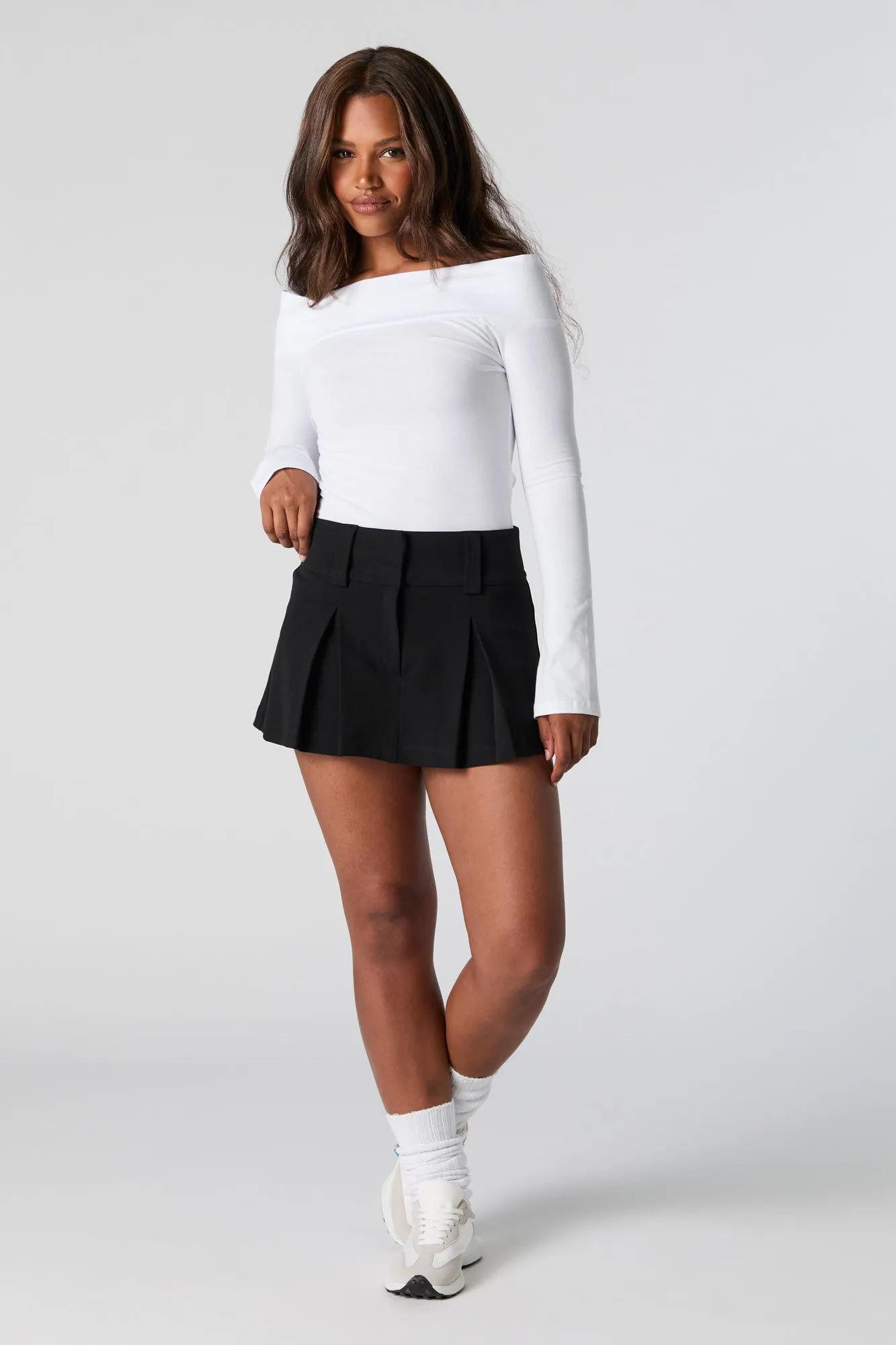 Crepe Pleated Mini Skort sold by Urban Planet product image thumbnail 3