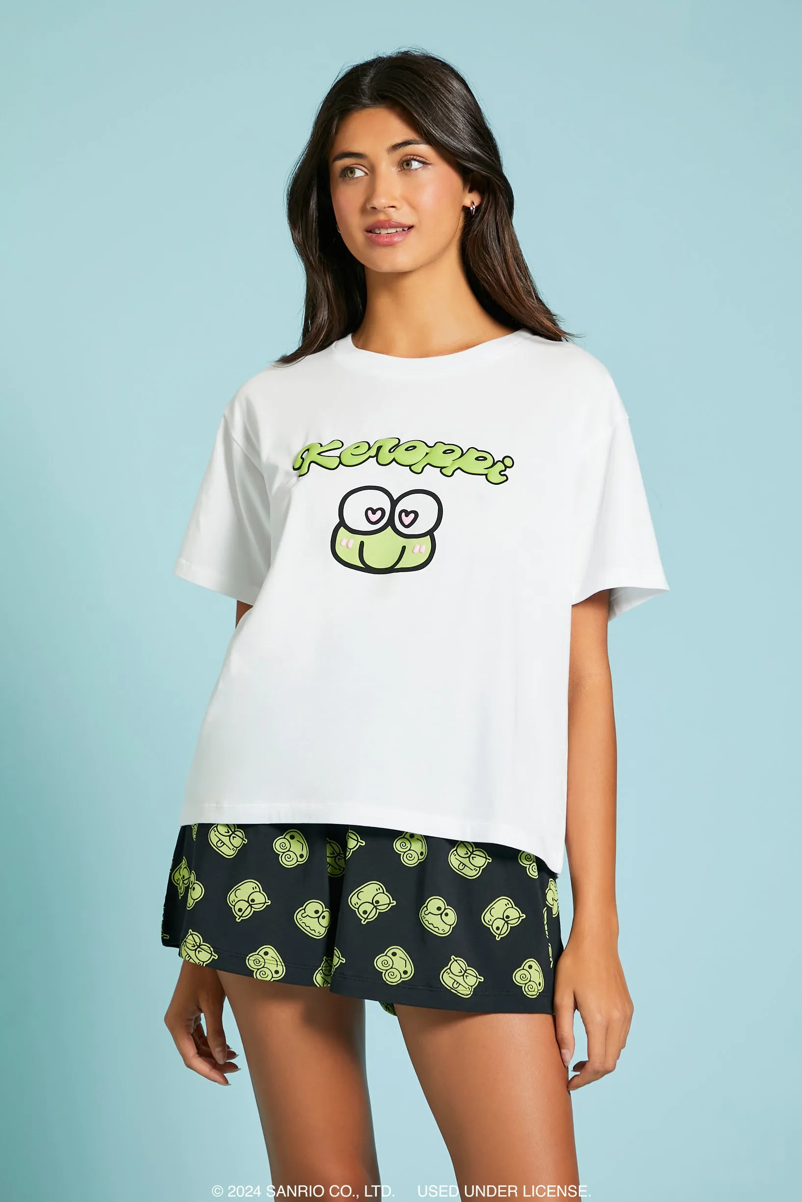 Ensemble pyjama avec t-shirt et short à imprimé Keroppi sold by Urban Planet