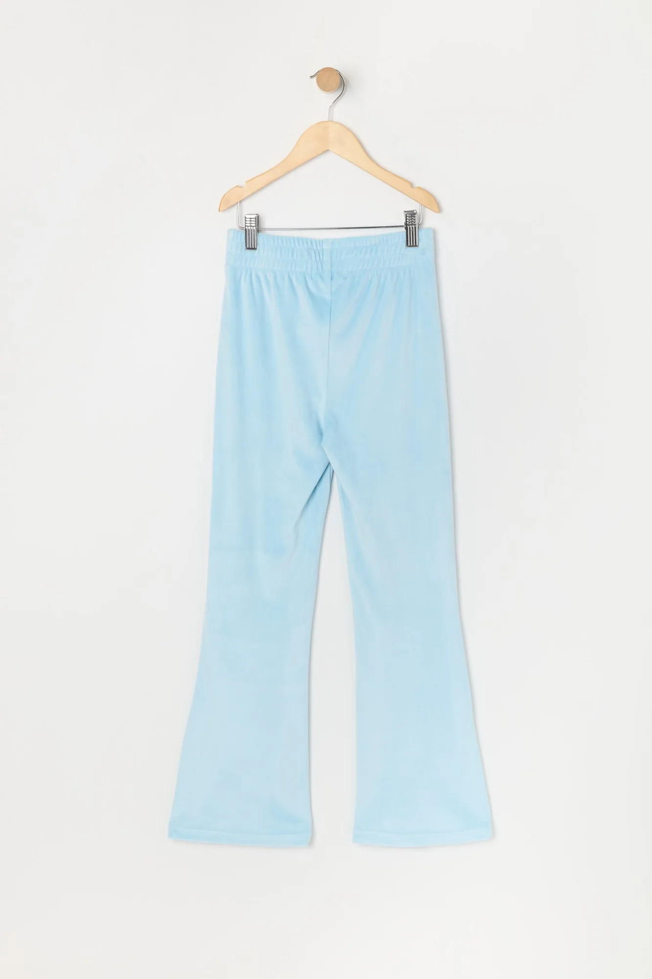 Pantalon à jambe évasée en velours à imprimé Coeur avec pierres du Rhin pour fille sold by Urban Planet product image thumbnail 2