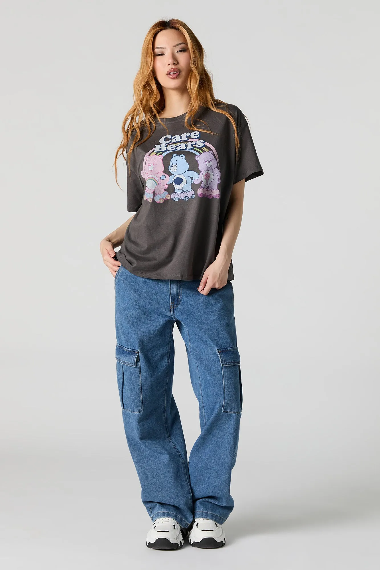 Care Bear Rollerblades Graphic Boyfriend T-Shirt sold by Urban Planet product image thumbnail 3