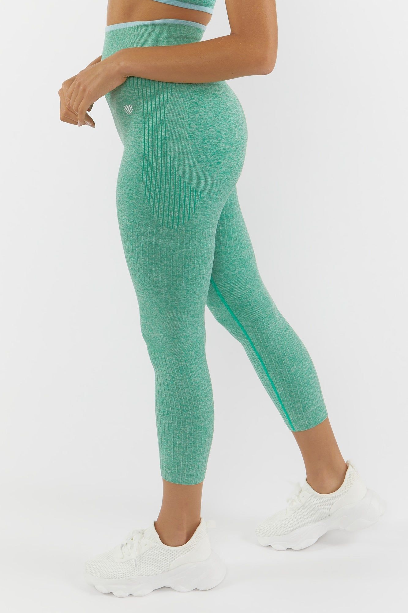 Green Ribbed Seamless Active Legging sold by Urban Planet product image thumbnail 3