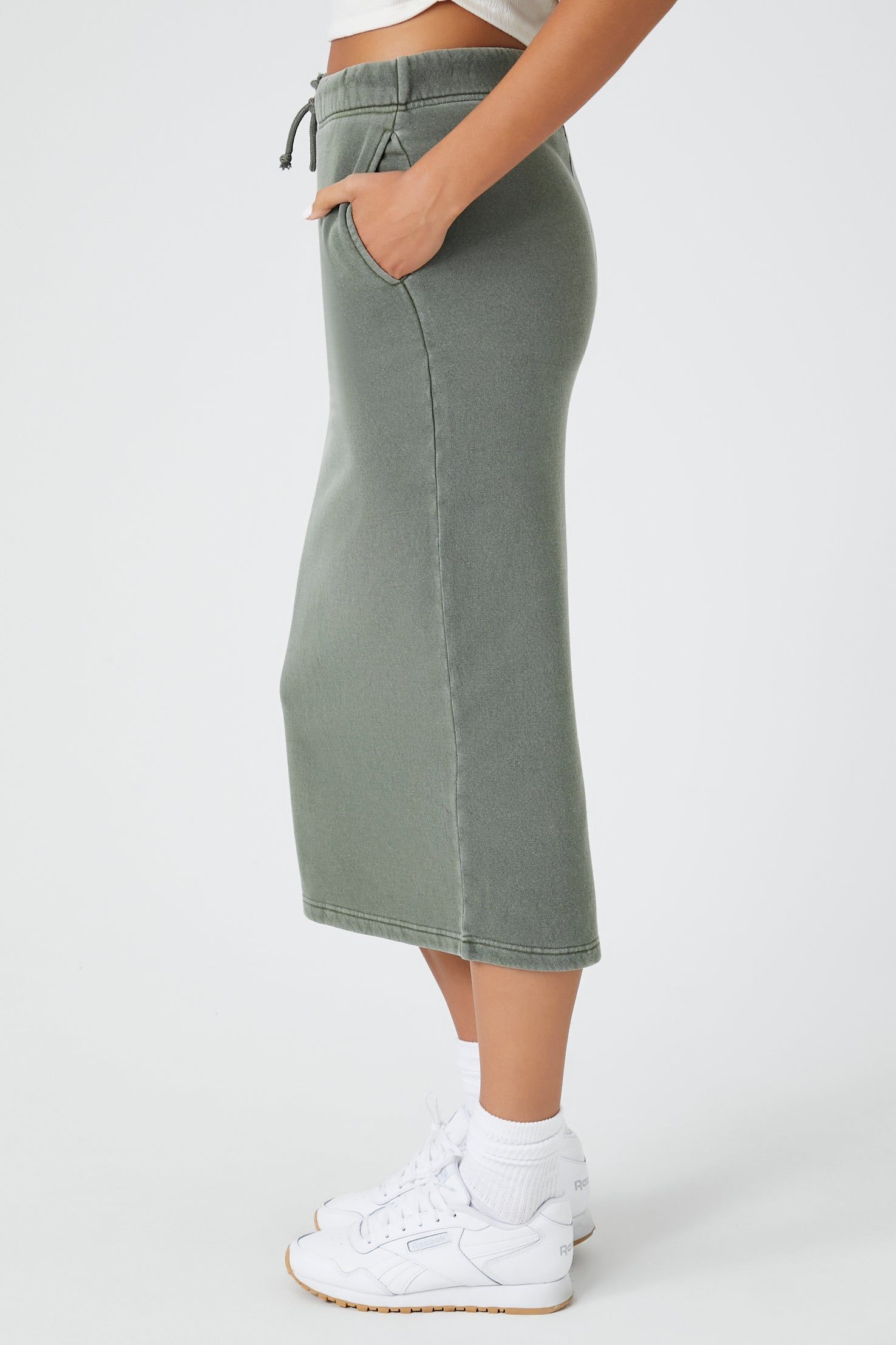 Fleece Mineral Wash Midi Skirt sold by Urban Planet product image thumbnail 3