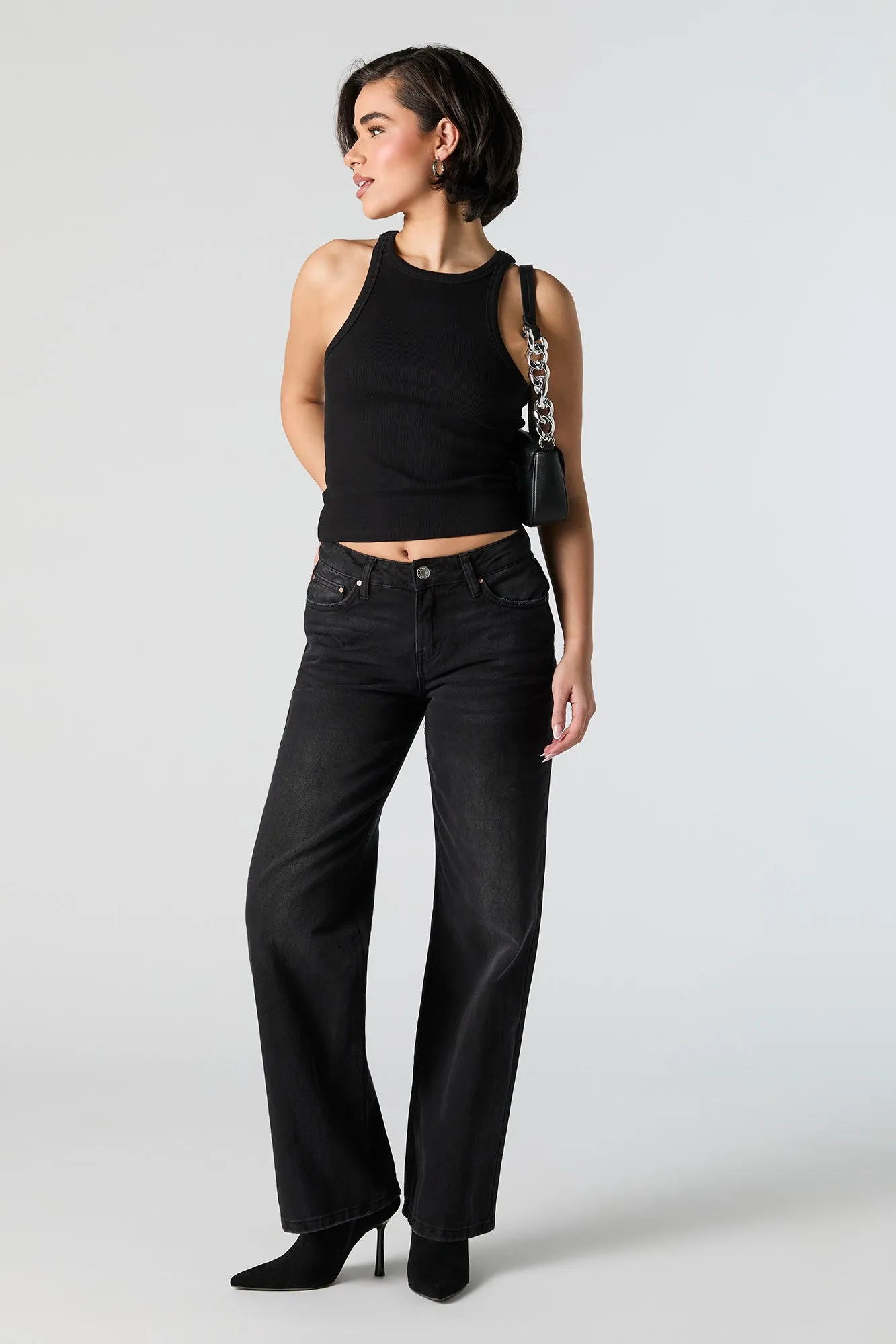 Ribbed High Neck Tank sold by Urban Planet product image thumbnail 4