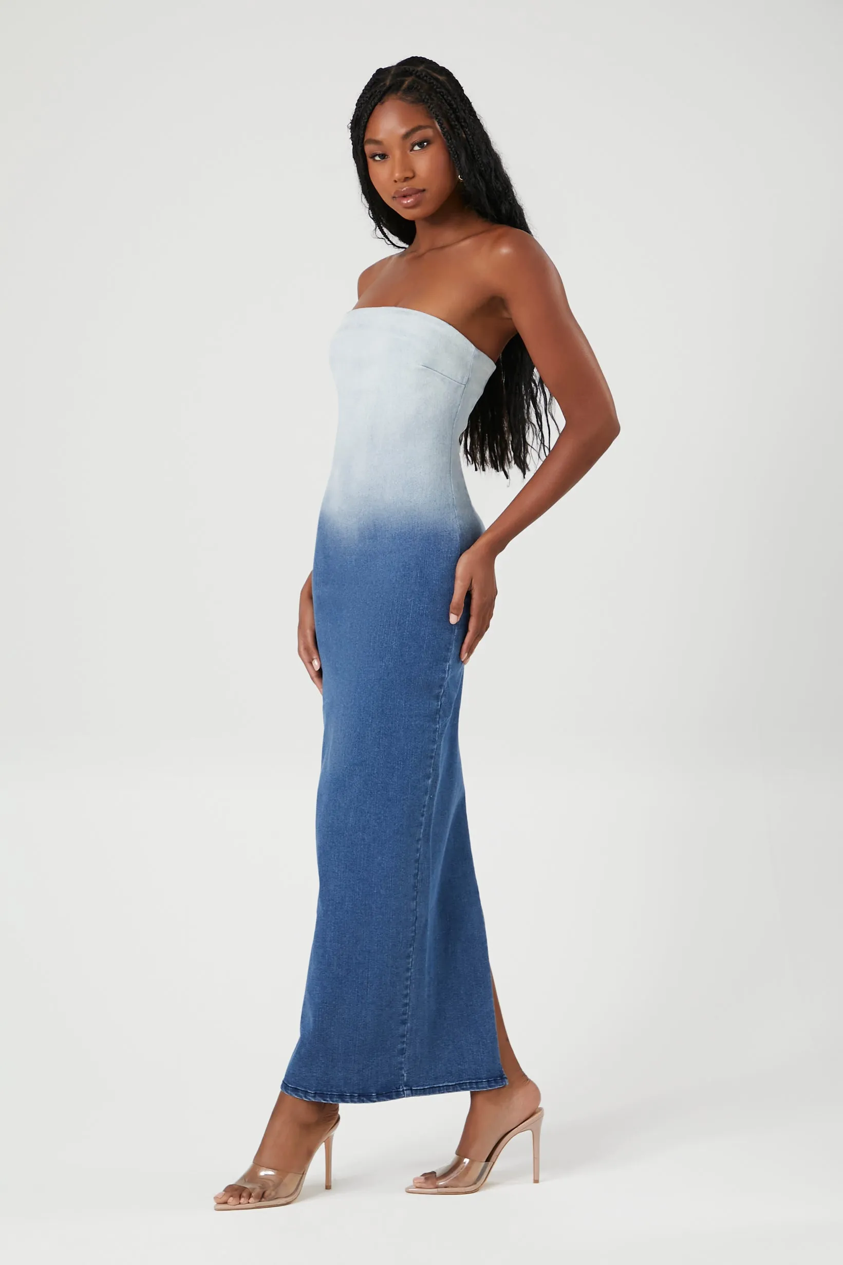 Ombre Denim Tube Maxi Dress sold by Urban Planet product image thumbnail 2
