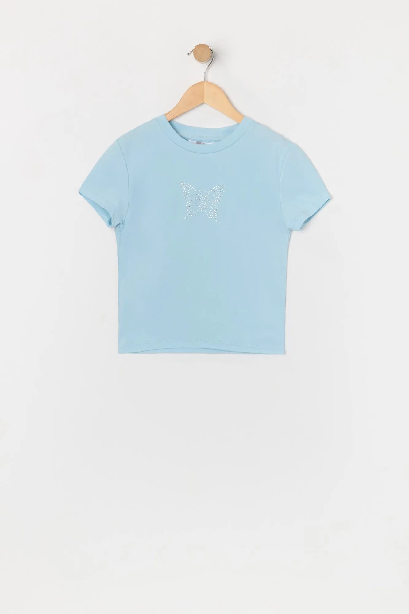 T-shirt à imprimé Papillon avec pierres du Rhin pour fille sold by Urban Planet