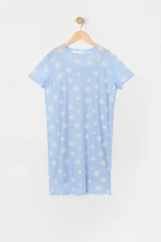 Girls Floral Mesh T-Shirt Dress sold by Urban Planet