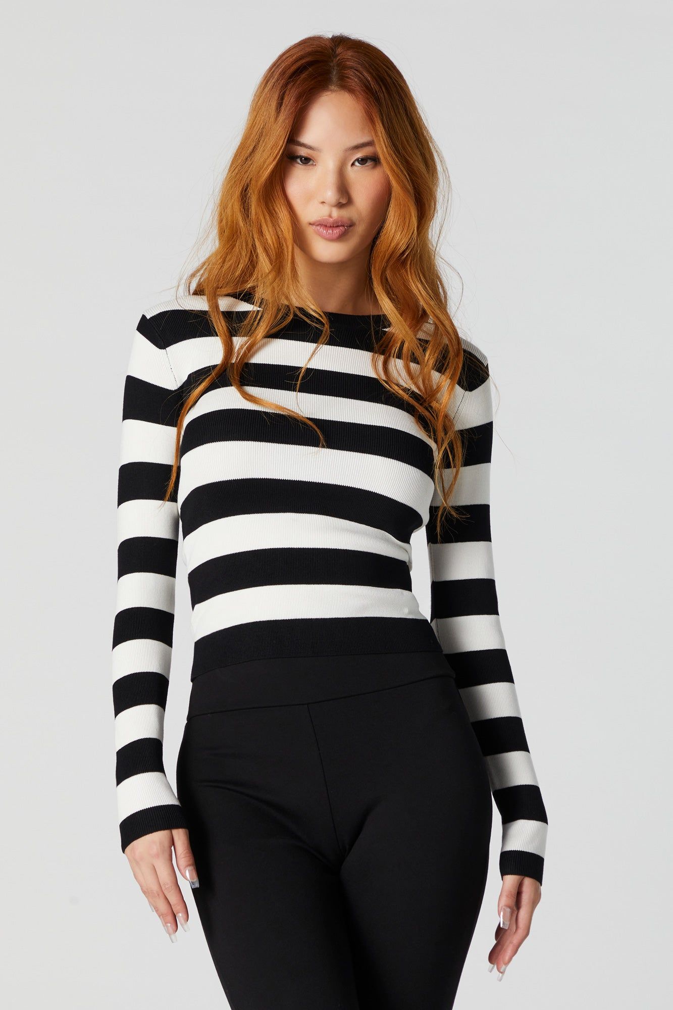 Wide Striped Ribbed Long Sleeve Top sold by Urban Planet product image thumbnail 7