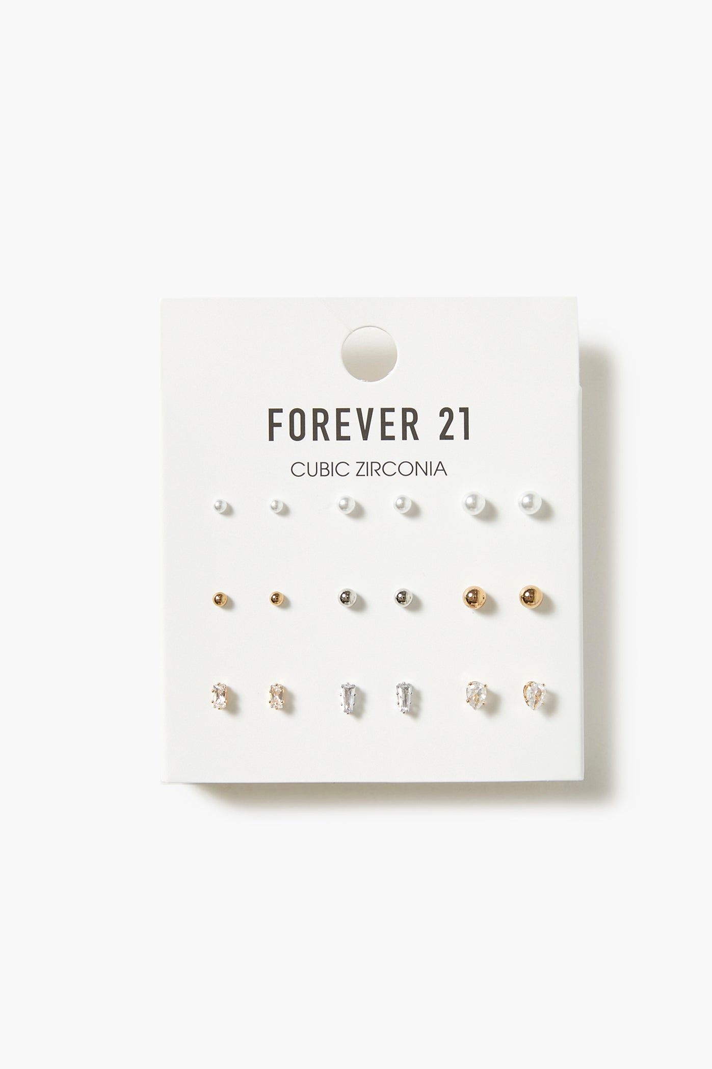 CZ & Faux Pearl Earring Set sold by Urban Planet