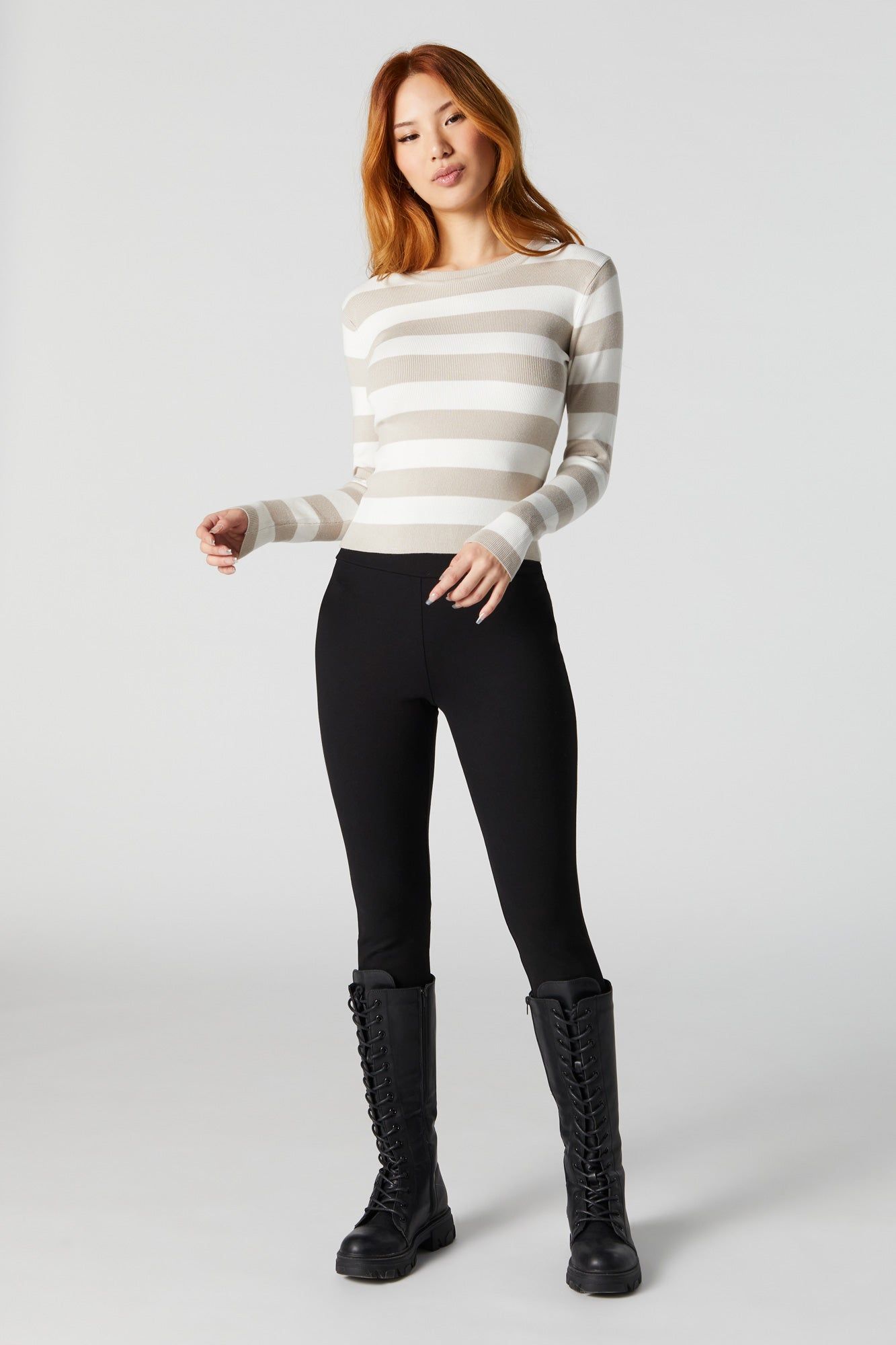 Wide Striped Ribbed Long Sleeve Top sold by Urban Planet product image thumbnail 4