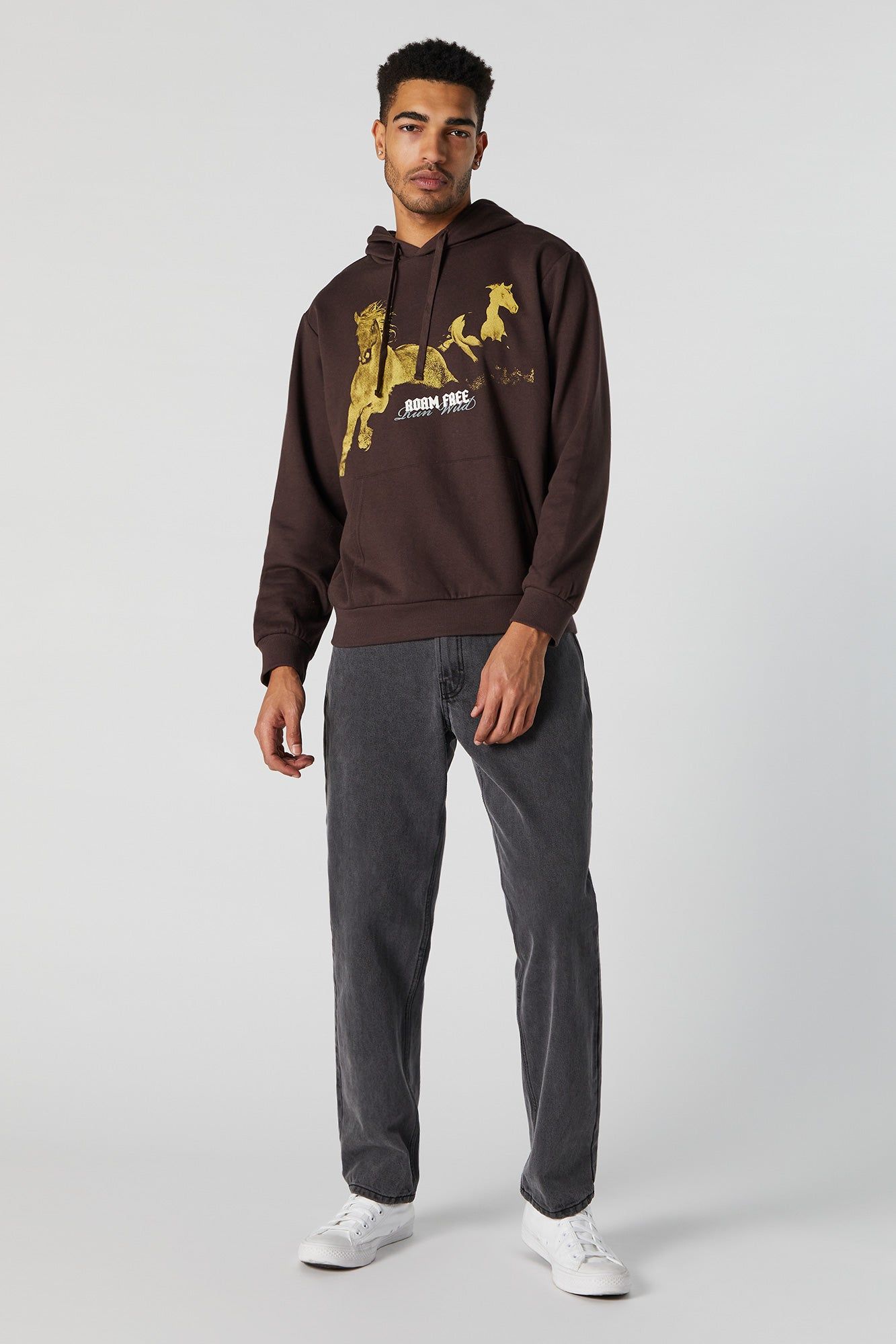 Roam Free Run Wild Graphic Hoodie sold by Urban Planet product image thumbnail 3