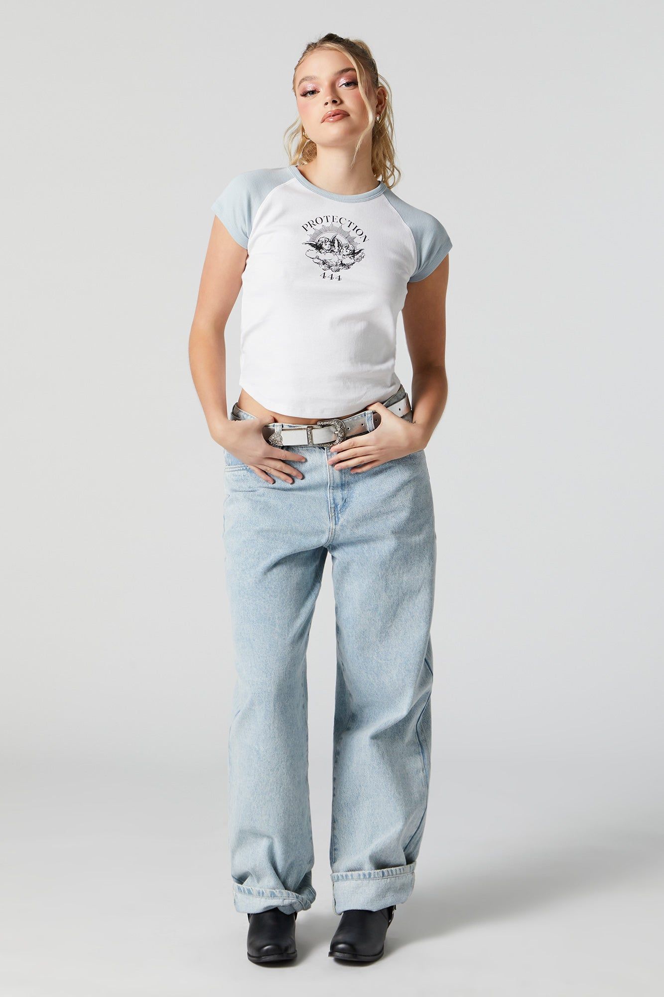 Angel Numbers Graphic Raglan T-Shirt sold by Urban Planet product image thumbnail 2